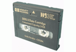 HP DDS-3 24GB 125M Data Cartridge offers 24GB Capacity with 2:1 Data Compression